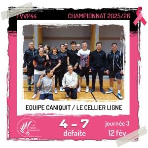 Rencontre J3 de la CANIQUIT : Vigneux contre Le Cellier Ligné (défaite)